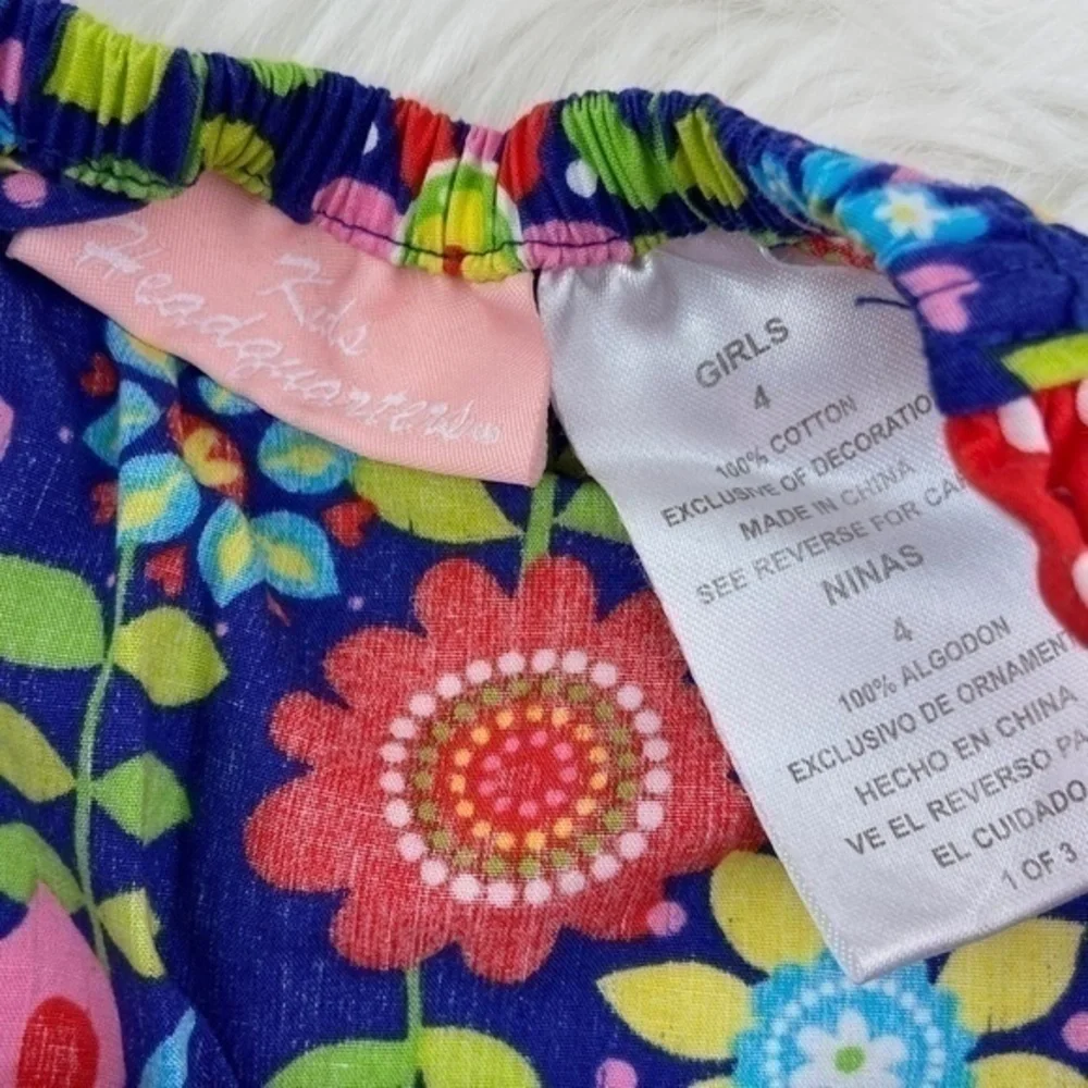 Kids Headquarters Floral Tank Dress with Crop Leggings Girls 2 Piece Outfit Sz 4